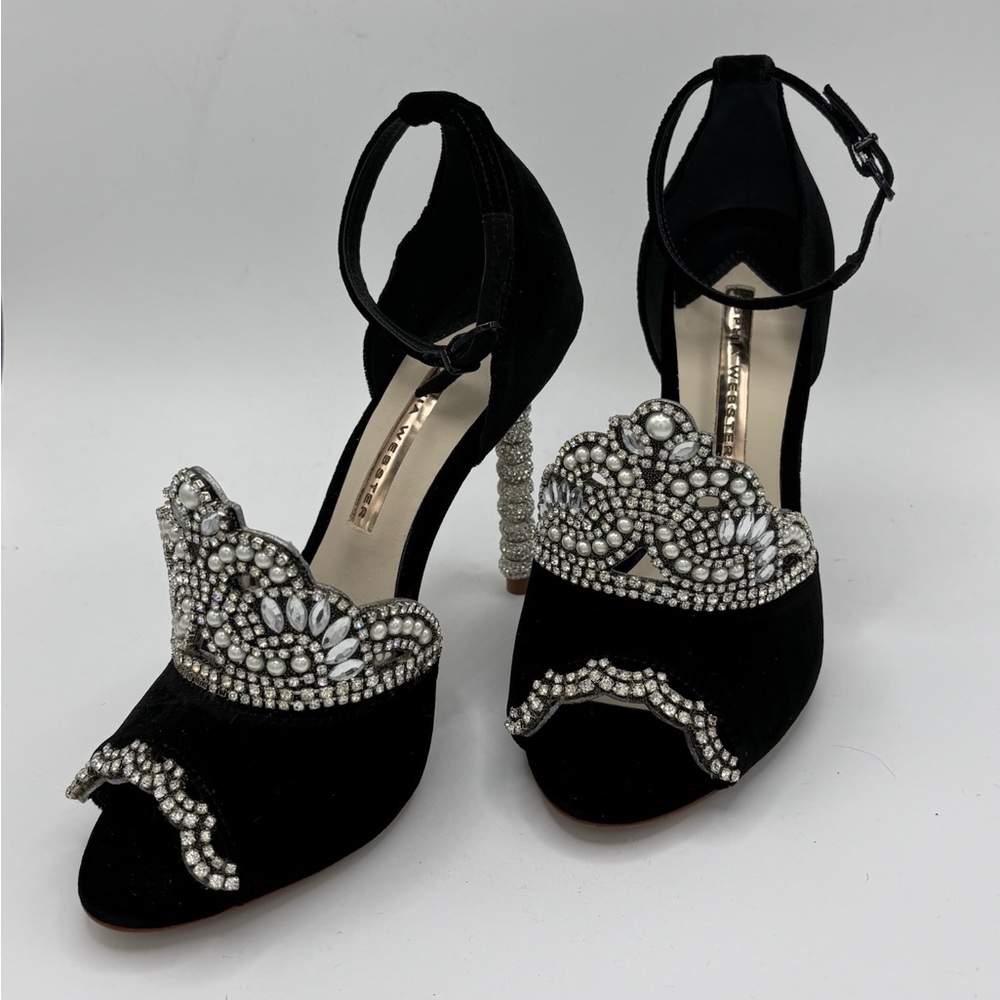 Sophia Webster Black Heels with Silver Embellishments